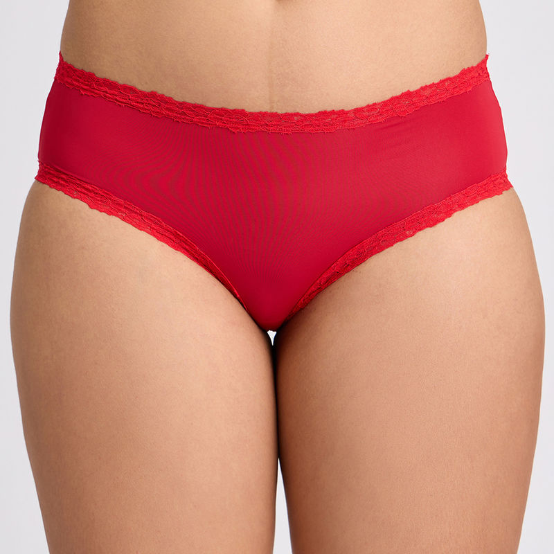 C.O.A.T Pack of 1 Microfiber Hipster Panty-Cherry LMP1030 (L)