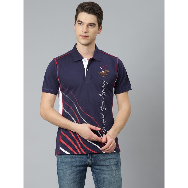 Beverly Hills Polo Club Melt Away Navy Blue Polo T-Shirt (S)