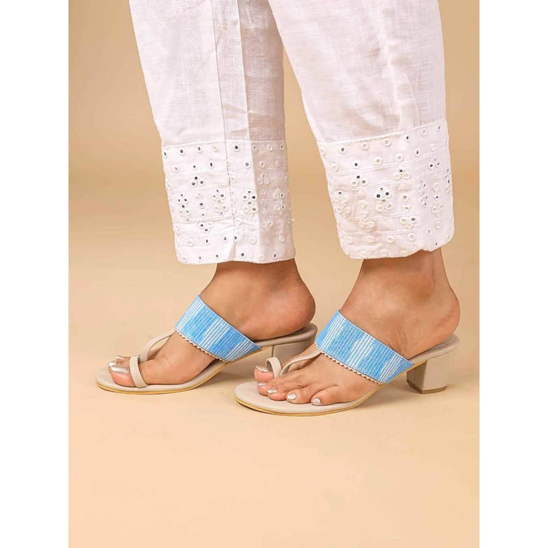 The Madras Trunk Women Kaya Blue Block Heels (EURO 36)
