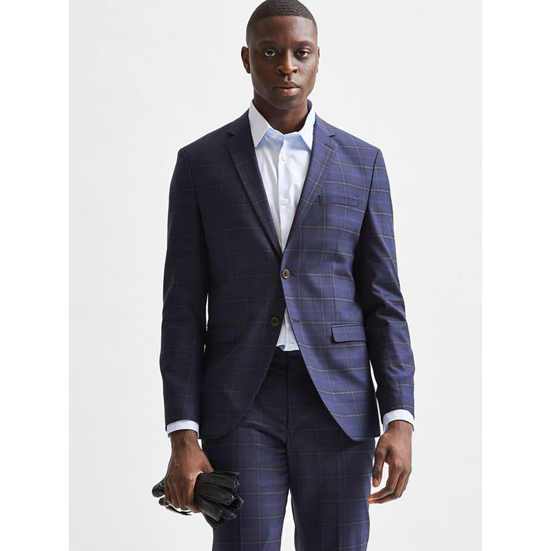 Selected Blue Check Formal Suit Blazer (2XL)