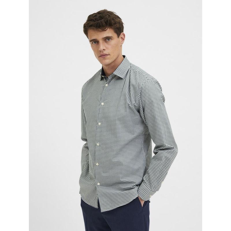 Selected Green Check Full Sleeves Shirt (M)