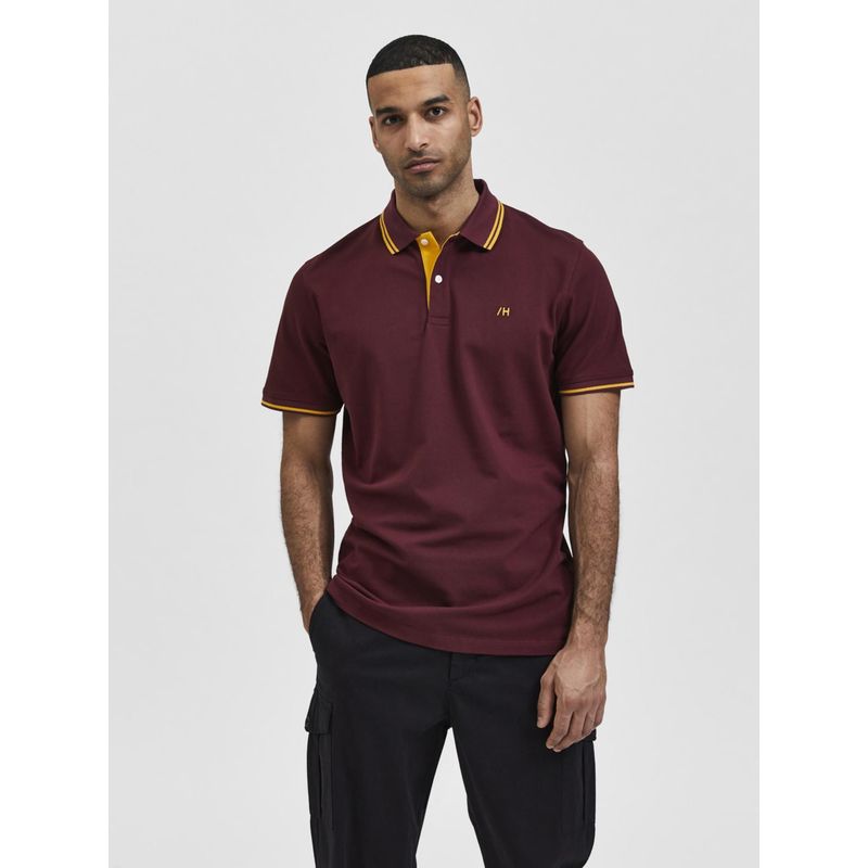 Selected Burgundy Polo T-shirt (XL)