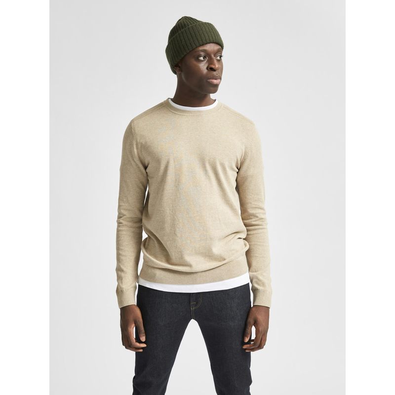 Selected Light Brown Crew Neck Pullover (2XL)