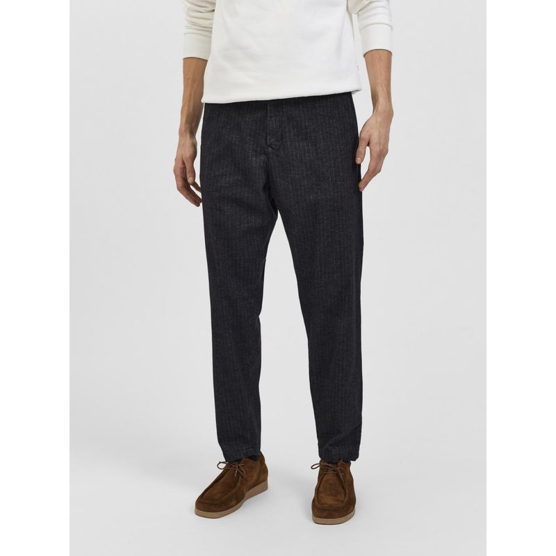 Selected Grey Mid Rise Semi-Tailored Chinos (36/32)