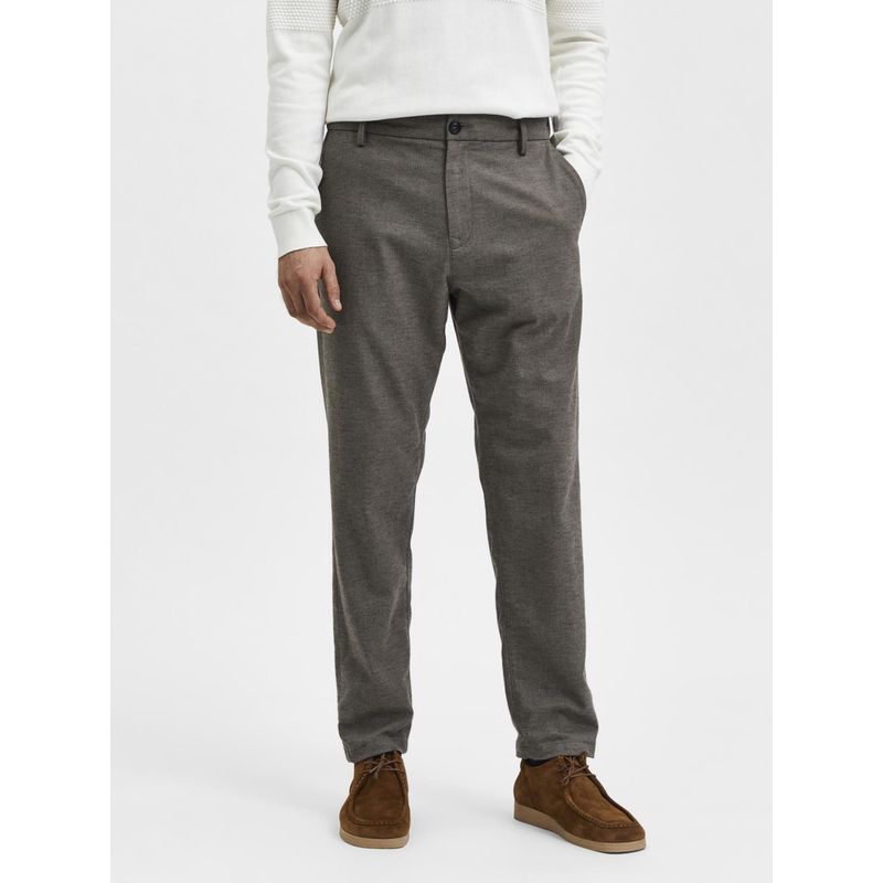Selected Brown Mid Rise Semi-Tailored Chinos (38/32)