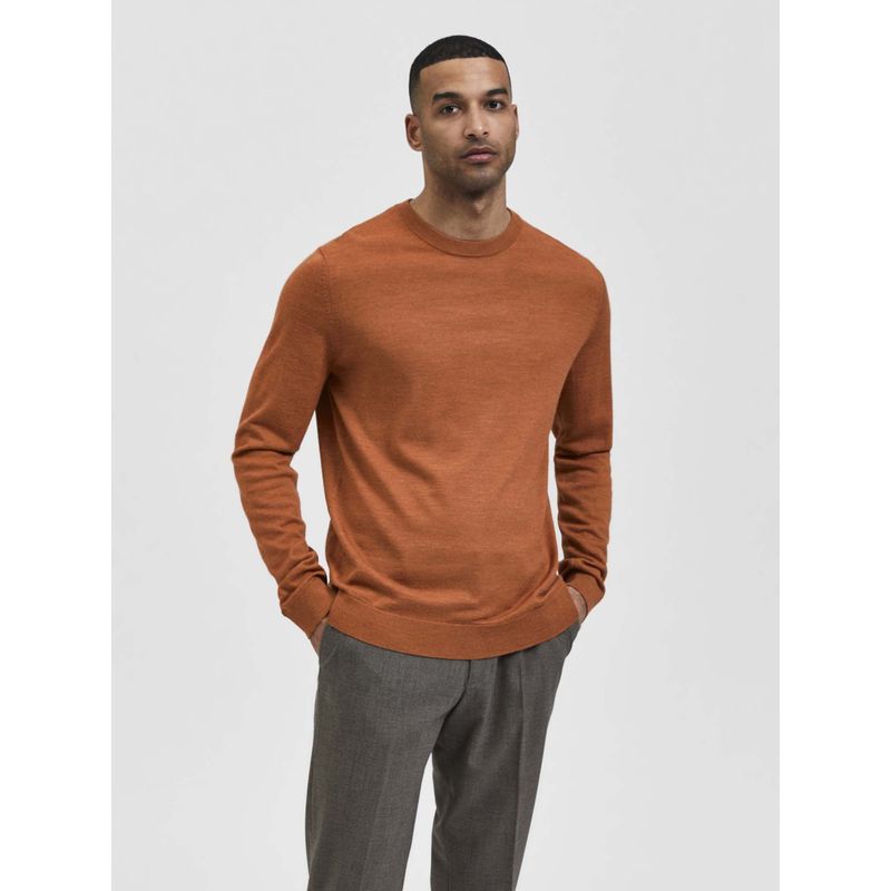 Selected Orange Crew Neck Pullover (M)