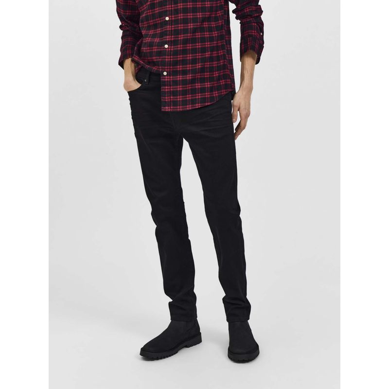 Selected Black Mid Rise Leon Slim Fit Jeans -29