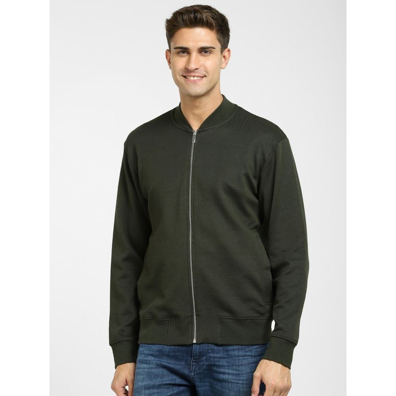 Selected Dark Green Sweat Bomber Jacket (S)