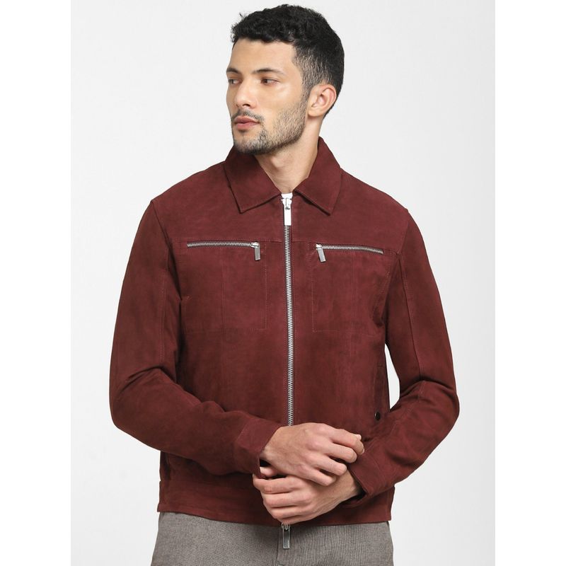 Selected Maroon Suede Jacket (XL)