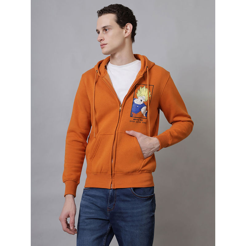 Free Authority Orange Dragon Ball Z Graphic Printed Hoodie (L)