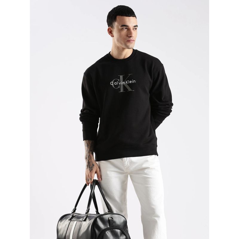 Calvin Klein Black Logo Relaxed Fit Cotton Sweatshirt (M)