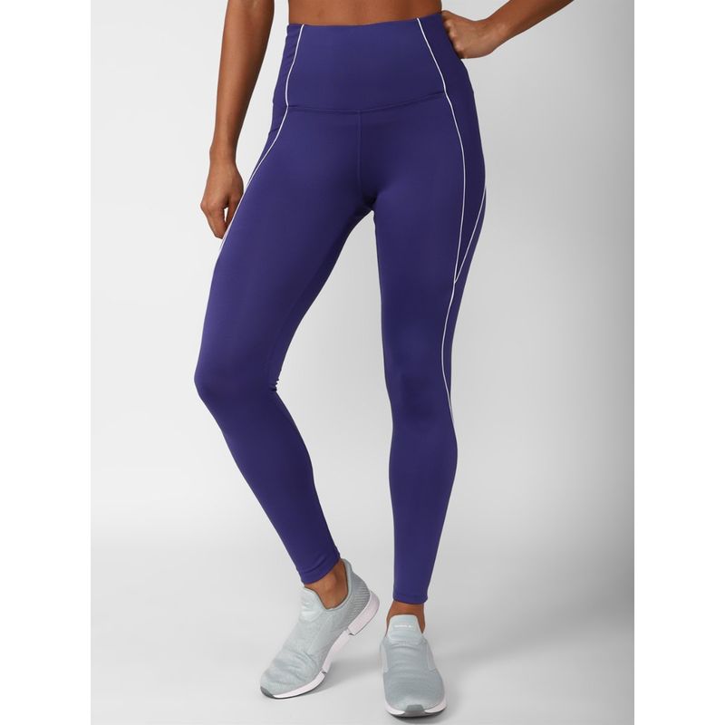 Reebok WOR Rib High Rise Tight Purple Training Tights (XXS)
