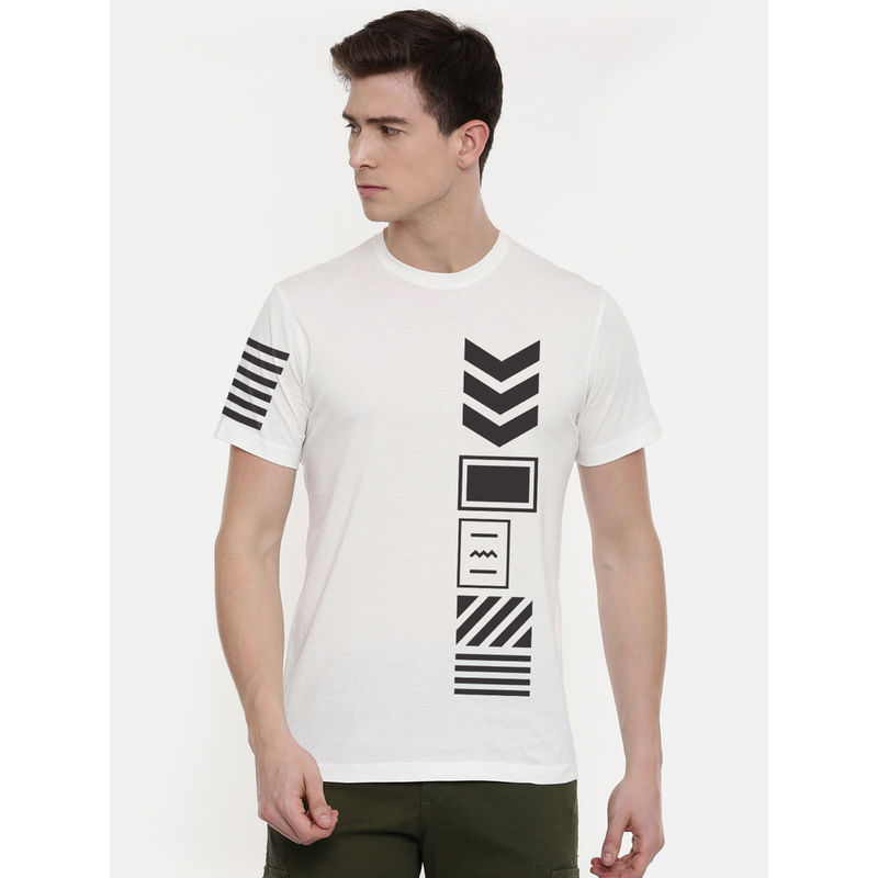 THREADCURRY Symmetry Creative Graphic Printed T-Shirt for Men (XL)