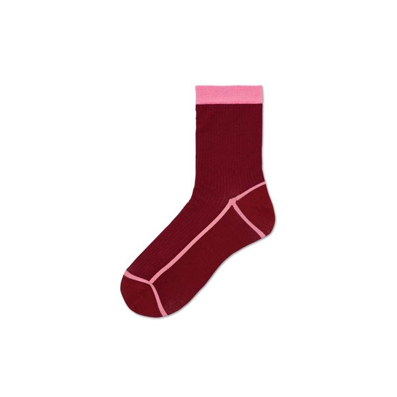Happy Socks Hysteria Lily Ankle Sock - Burgundy (39-41)