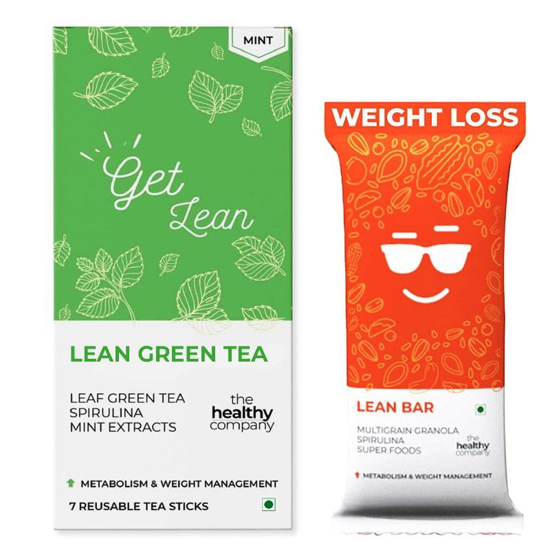 The Healthy Company Lean Weight Loss Plan with Superfood Spirulina, Green Tea, Choco fudge, Mint