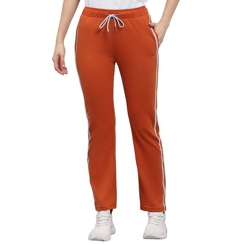 Monte Carlo Women Regular Coral Solid Trackpant (M)