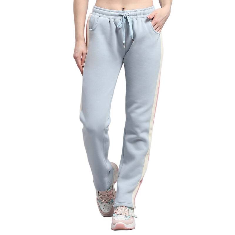 Monte Carlo Women Regular Printed Blue Trackpant (XL)