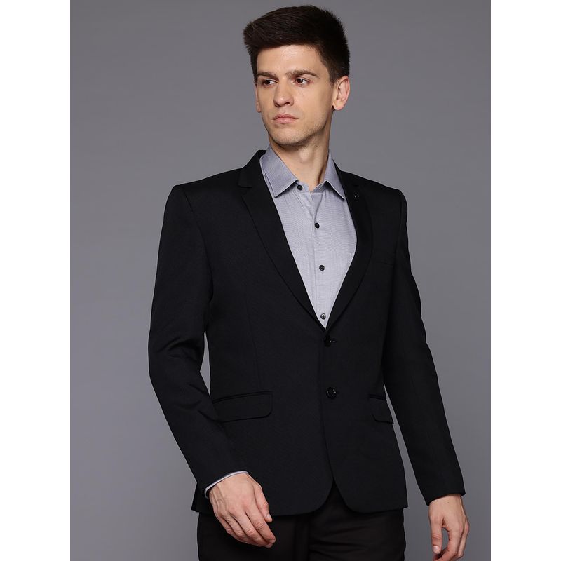 ESSAS club Men Black Solid Single-Breasted Slim-Fit Blazer (36)