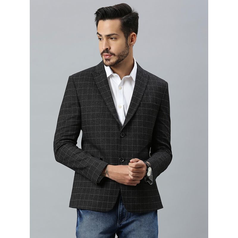 ESSAS club Men Single-Breasted Regular Fit Charcoal Grey Blazer (36)