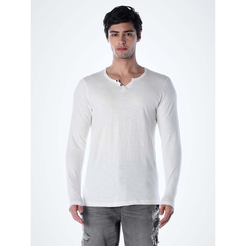 Jack & Jones Men Slim Fit White T-Shirt (2XL)