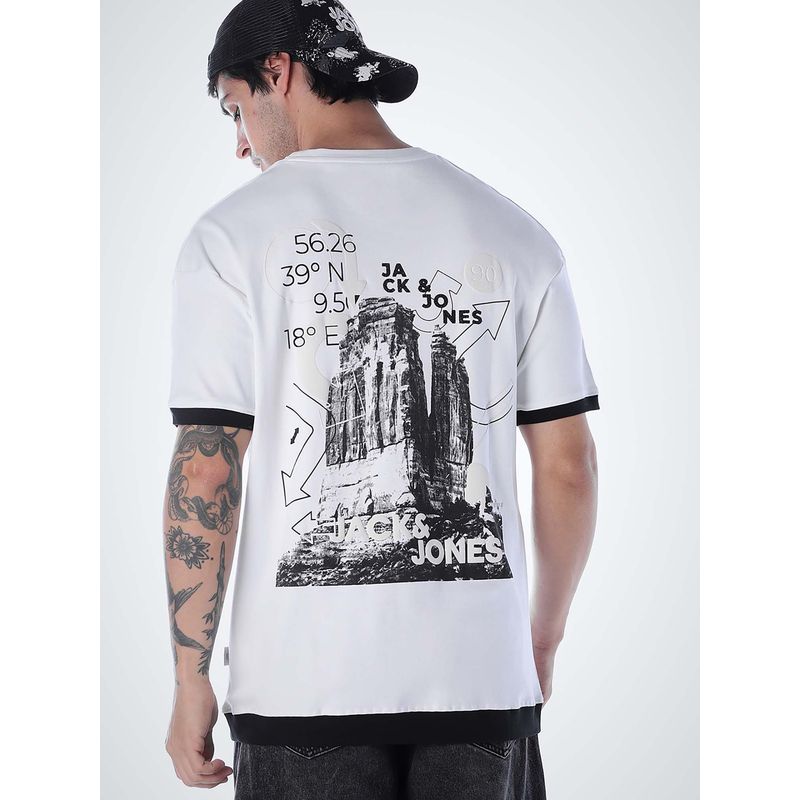 Jack & Jones Men Oversized Fit White T-Shirt (M)