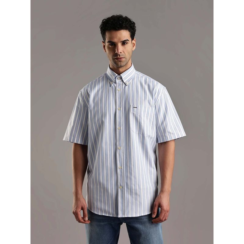 Tommy Hilfiger Striped Oversized Fit Oxford Woven Shirt (L)