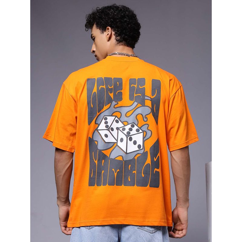 PRONK Dice Puff Printed Men Premium Oversized T-Shirt (XS)