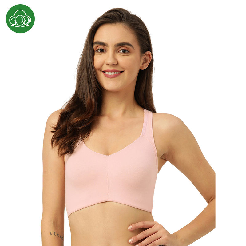 Inner Sense Organic Antimicrobail Low Impact Lounge bra with remoavable pads-Pink (XL)