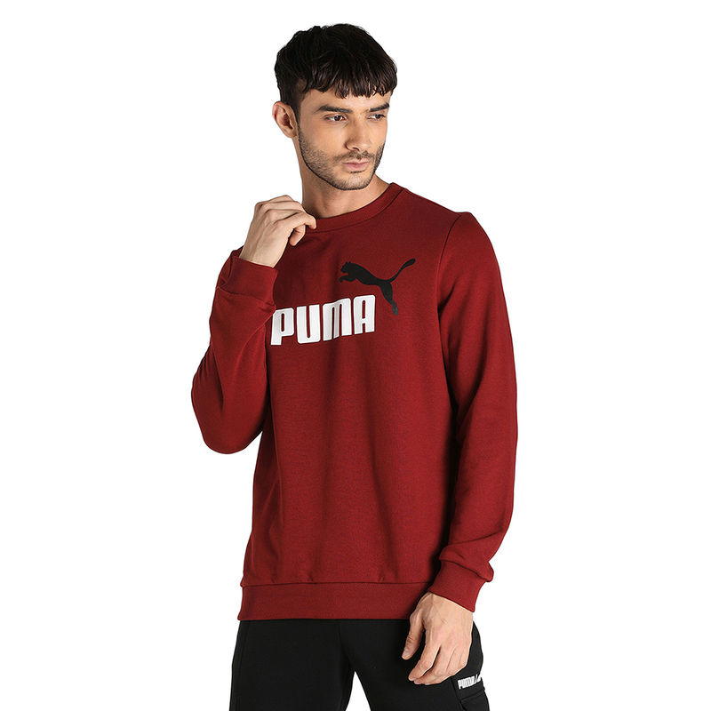 Puma ESS 2 Col Big Logo Crew TR Mens Red Casual Sweatshirt (XL)