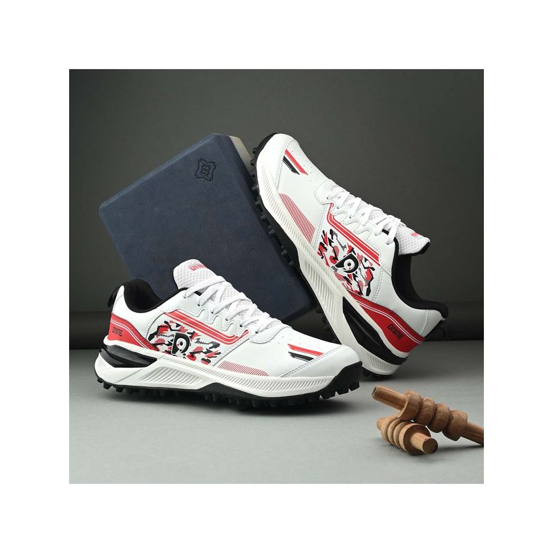 DNINE Men Red DNINE Performer Rubber Studs Cricket Shoes (UK 8)