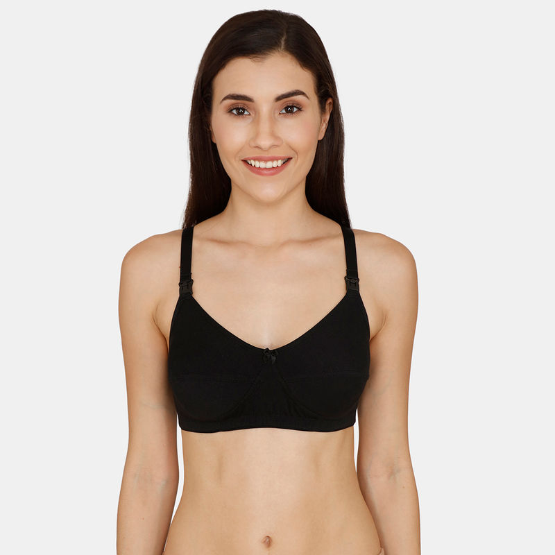 Nejo Feeding Bra Non Padded Seam Cups - Black (38D)