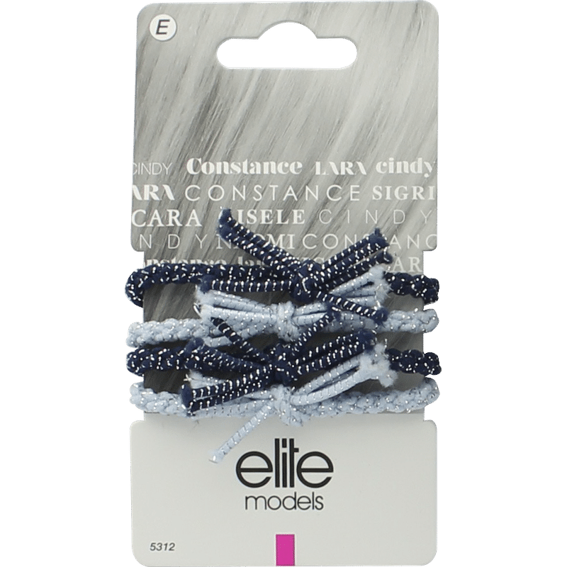 Elite Models (France) Fashion Ponytail Hair Rubber Bands (4 pc Set) - Blue