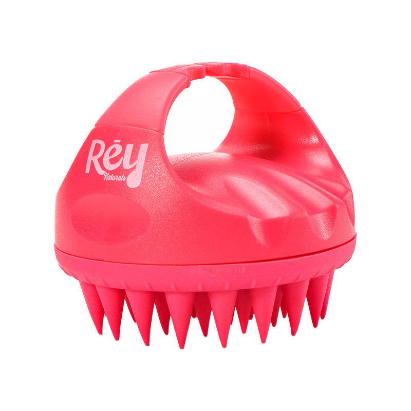 Rey Naturals Hair Scalp Massager Shampoo Brush Long Soft Silicon Bristles Boost Blood Flow