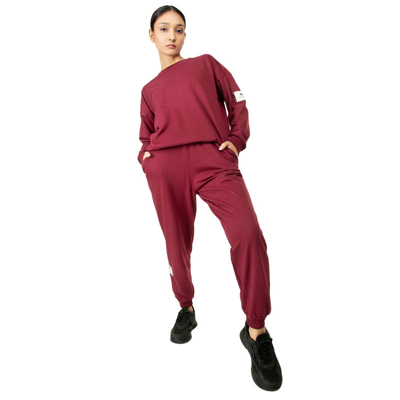 Aastey Cosy Comfort Fit Joggers for Women Maroon (XS)