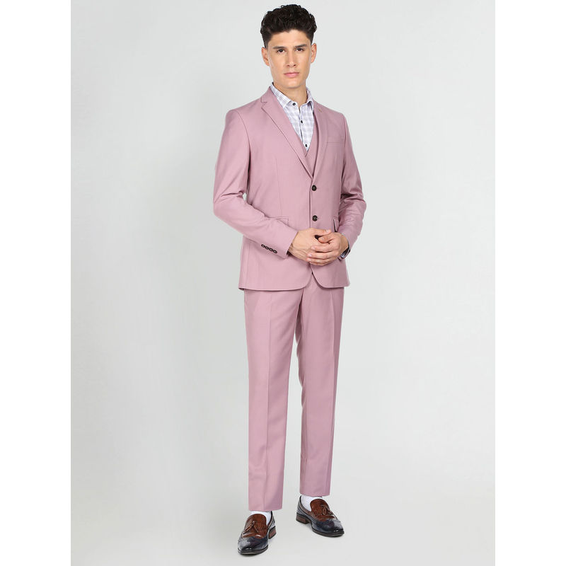 Arrow Men Pink Tailored Regular Fit Suit (Set of 3) (44)