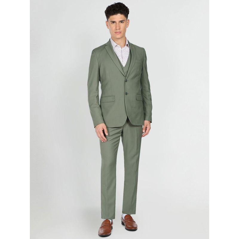 Arrow Men Green Tailored Regular Fit Suit (Set of 3) (44)
