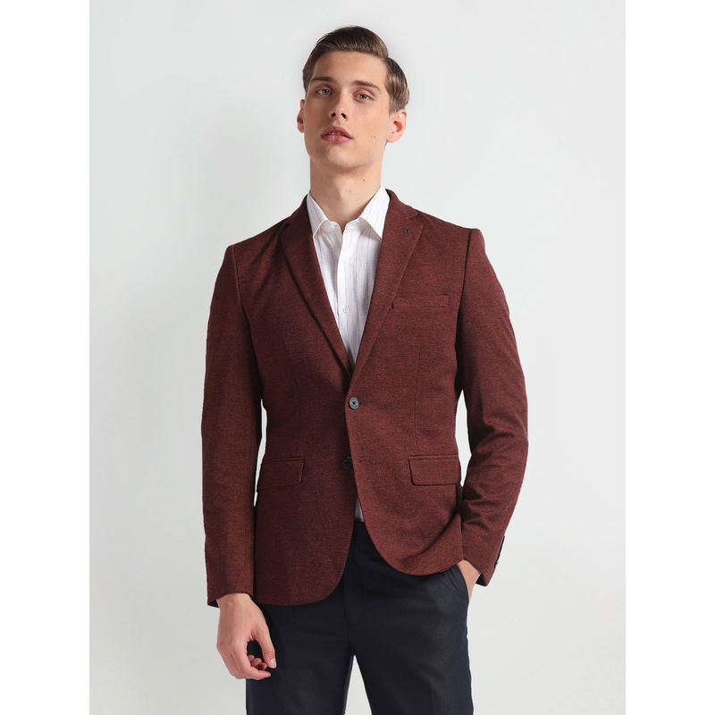 Arrow Red Zero Calorie Slim Fit Heathered Blazer (40)