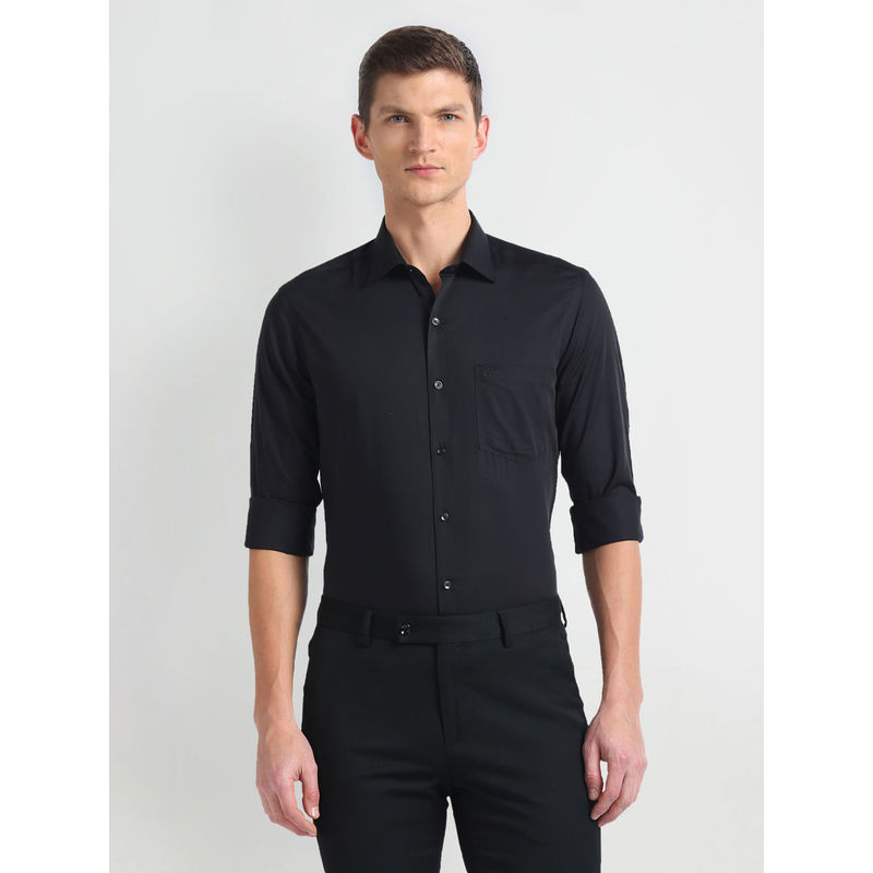 Arrow Black Auto Press Slim Fit Formal Shirt (40)