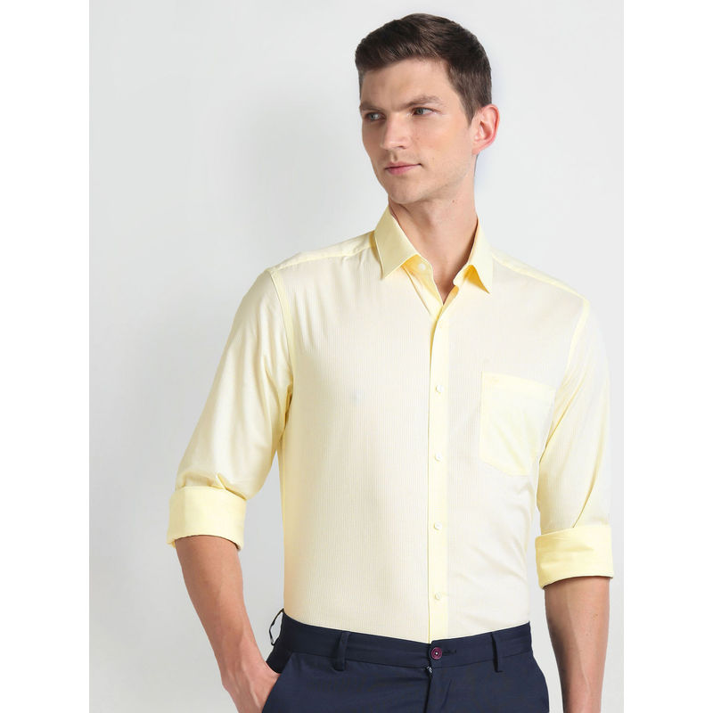 Arrow Yellow Manhattan Slim Cotton Formal Shirt (46)