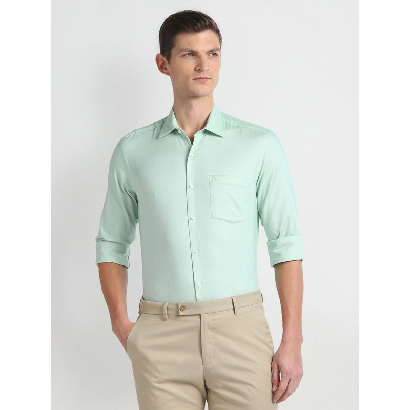 Arrow Green Manhattan Slim Fit Dobby Formal Shirt (46)