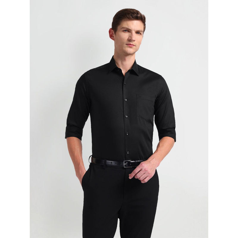 Arrow Black Manhattan Slim Fit Twill Formal Shirt (40)