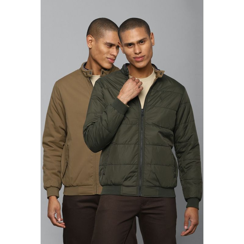 Allen Solly Men Brown Solid Full Sleeves Casual Jacket