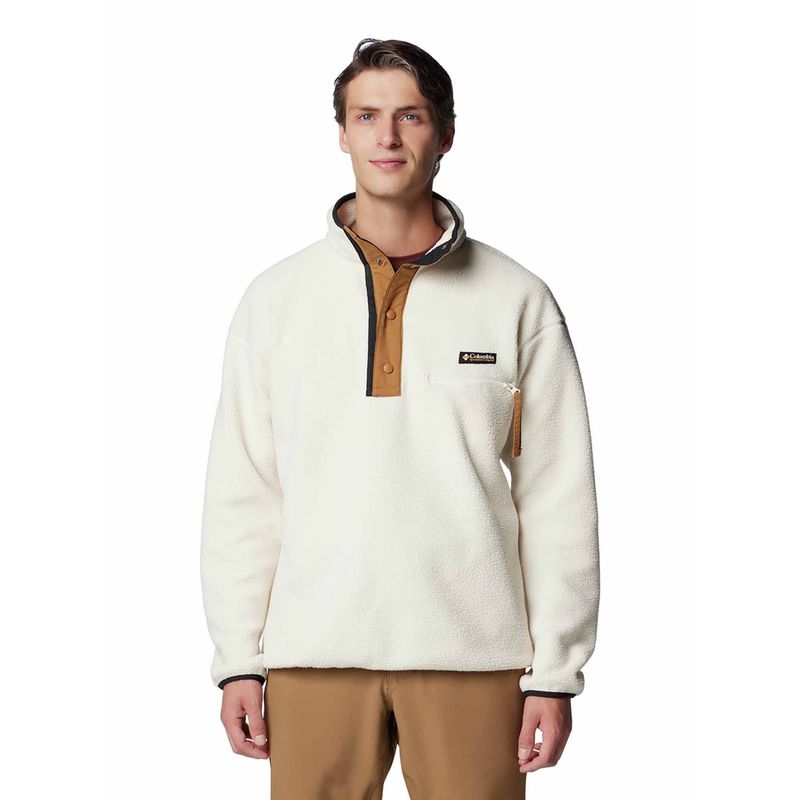 Columbia Mens Beige Helvetia II Half Snap Fleece Pullover (S)
