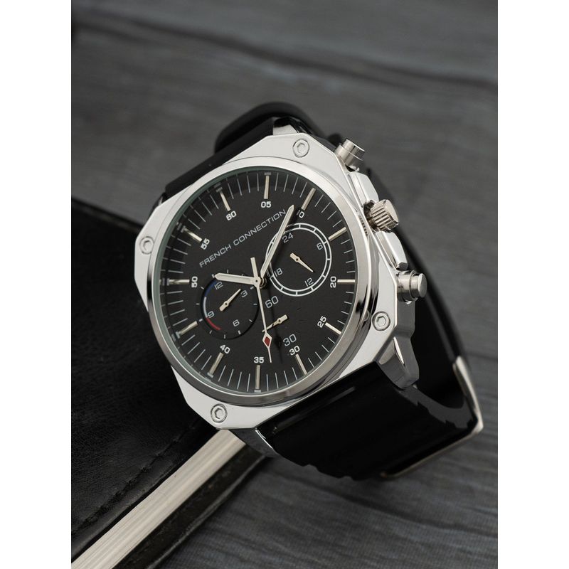 French Connection Men's Black Dial Analog Watch- FCB3B-S (M)