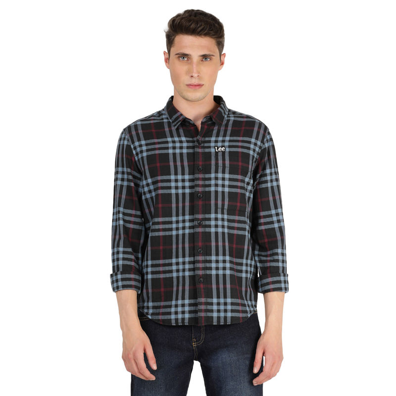 Lee Men's Black & Multi-Color Comfort Shirt (S)