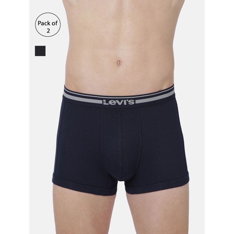 Levi's Men Cotton Solid Comfort Trunks Snug Fit (Pack Of 2) Multi-Color (XL)