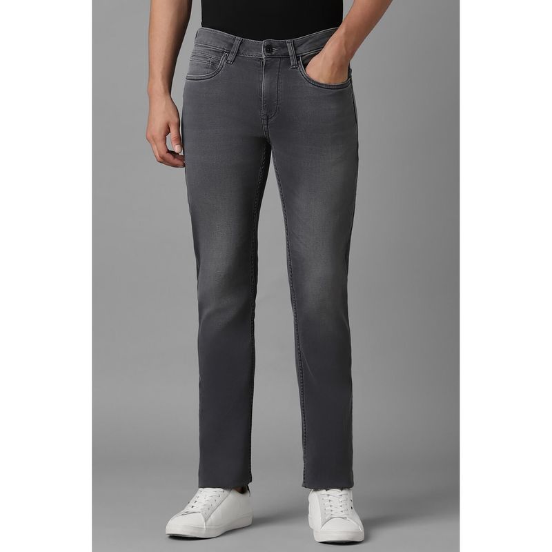 Louis Philippe Men Grey Mid Slim Fit Jeans (32)