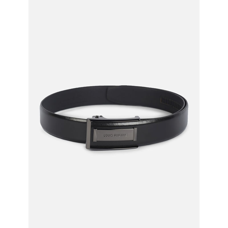 Louis Philippe Men Black Solid Leather Formal Belt (M)
