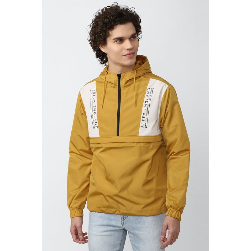 Peter England Men Yellow Print Casual Jacket (S)