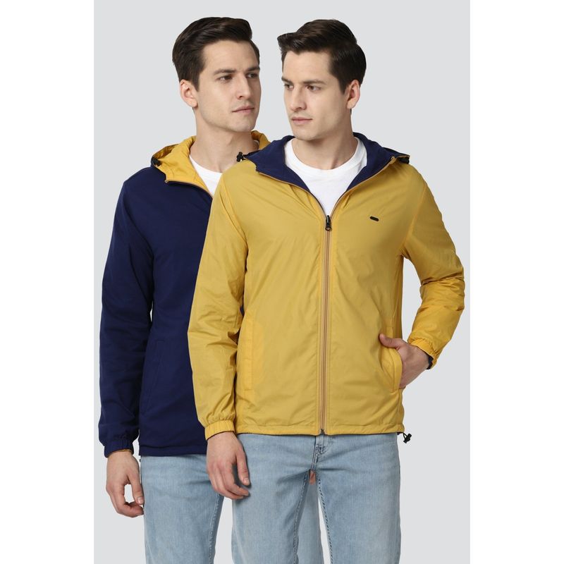 Peter England Men Yellow Solid Casual Reversible Jacket (M)